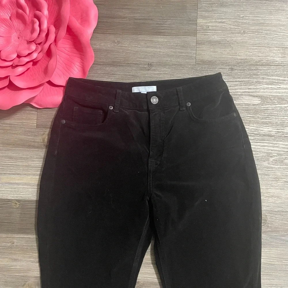 NWT ANTONIO MELANI Womens Sz 10 Black VERONICA Velvet Flare Leg Pants 33